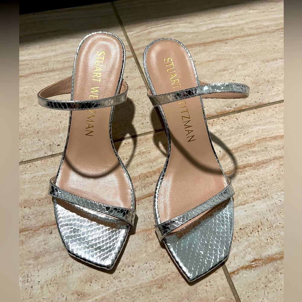 Stuart weitzman silver heels